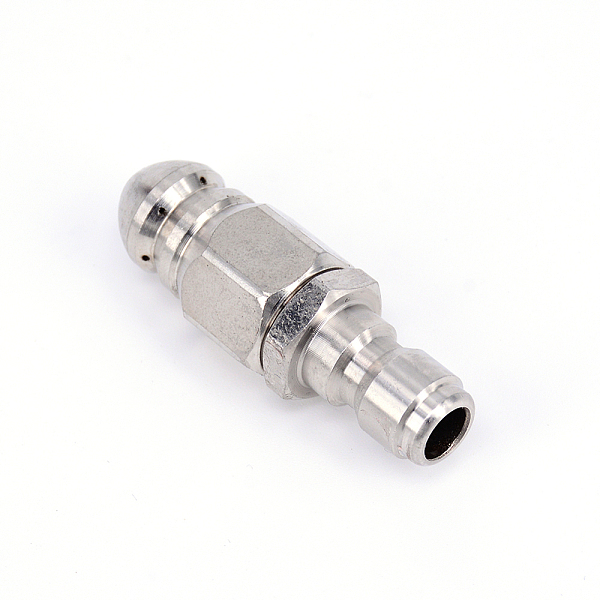 

PandaHall Brass Sewer Jetting Nozzle, for Pressure Washer, Stainless Steel Color, 55x18x18.5mm, Hole: 0.7mm and 7mm Stainless Steel