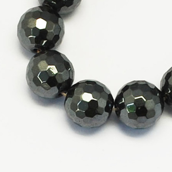 

PandaHall 1Strand Grade A Non-Magnetic Synthetic Hematite Beads Strands, Faceted, Round, Black, 10mm, Hole: 1.5mm Non-magnetic Hematite...