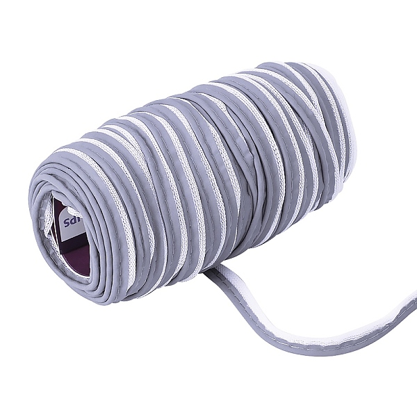 

PandaHall Reflective Fabric Tape Strip, For Costumes Bag Sewing Edge Strip, Sewing Accessory, Gray, 9x2mm, about 100m/bundle Fibre Gray