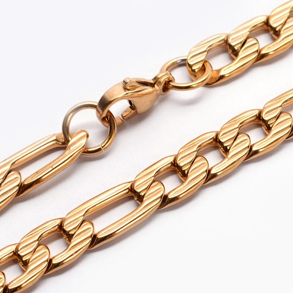 

PandaHall 304 Stainless Steel Figaro Chains Necklaces, with Lobster Claw Clasps, Golden, 23.6 inch(59.9cm) 304 Stainless Steel