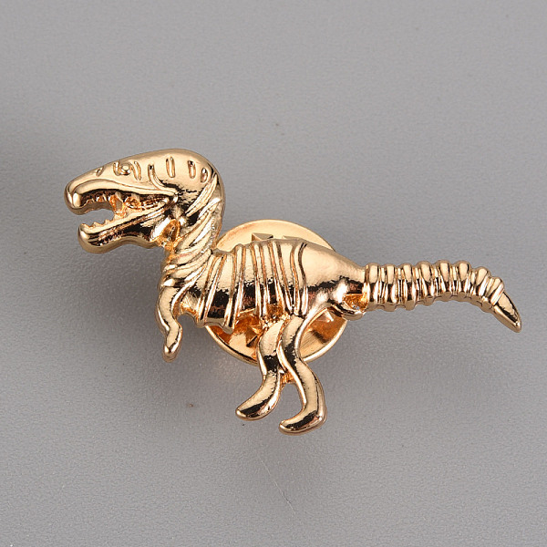 

PandaHall Alloy Brooches, with Brass Butterfly Clutches, Dinosaur, Cadmium Free & Nickel Free & Lead Free, Light Gold, 16.5x34mm, Pin: 1mm...