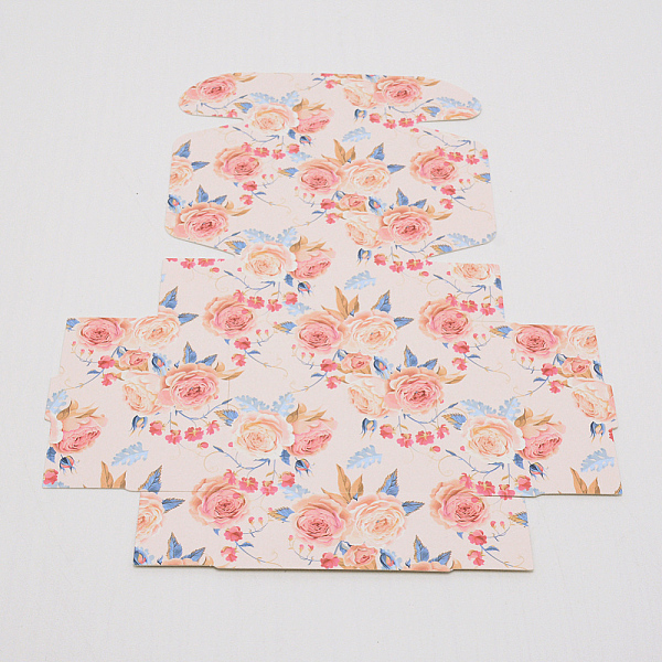 

PandaHall Flower Pattern Paper Gift Boxes, Folding Boxes, for Jewelry Square, Pearl Pink, 7.5x7.5x3cm Paper Square Pink