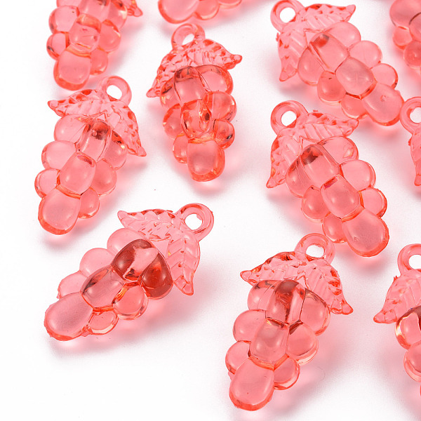 

PandaHall Autumn Theme Transparent Acrylic Beads, Grape, Salmon, 46x27x16.5mm, Hole: 3.5mm, about 101pcs/500g Acrylic Fruit Red