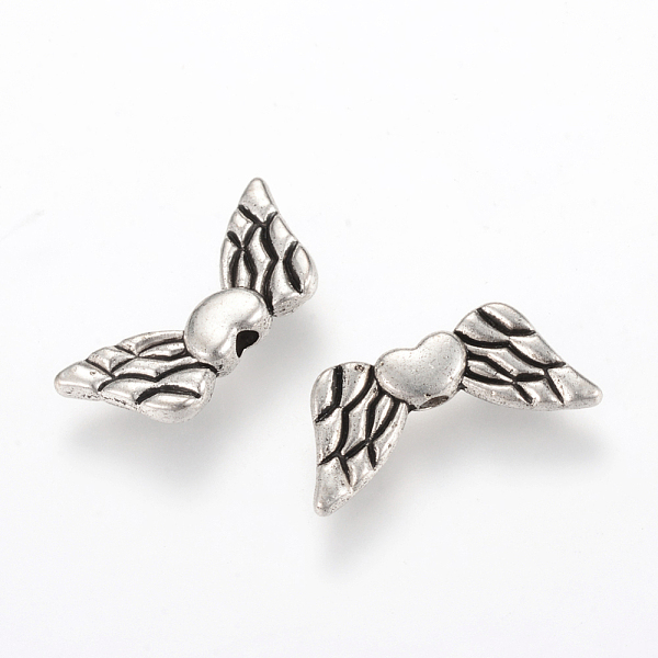 

PandaHall Tibetan Style Alloy Beads, Wing, Cadmium Free & Nickel Free & Lead Free, Antique Silver, 8.5x19x3mm, Hole: 2mm, about...