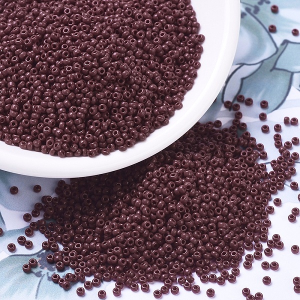 

PandaHall MIYUKI Round Rocailles Beads, Japanese Seed Beads, 11/0, (RR419) Opaque Red Brown, 2x1.3mm, Hole: 0.8mm, about 1111pcs/10g Glass...