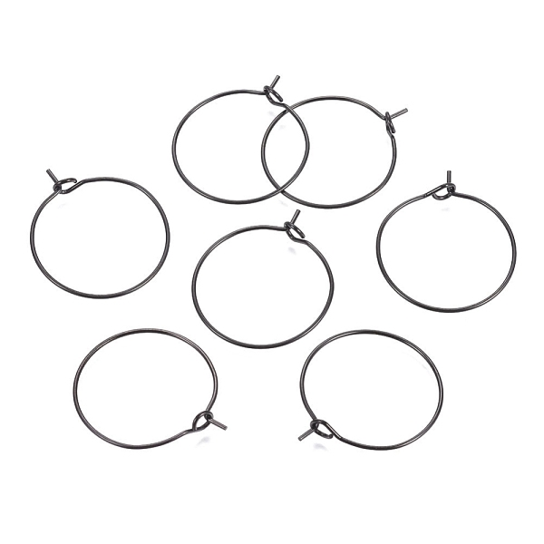 

PandaHall 316L Surgical Stainless Steel Hoop Earring Findings, Wine Glass Charms Findings, Electrophoresis Black, 21x0.7mm, 21 Gauge 316L...