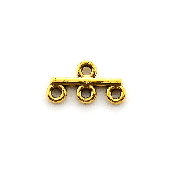 

PandaHall Alloy Chandelier Component Links, 4 Loop Connector, Tibetan Style, Antique Golden, 8.5x15.2x2mm, Hole: 1.6mm Alloy Others