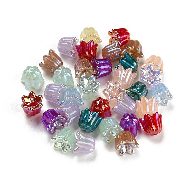 

PandaHall Iridescent Plating Acrylic Beads, Flower, Mixed Color, 10x10.5x12mm, Hole: 1.5mm Acrylic Flower Multicolor