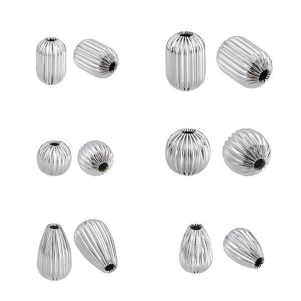 

PandaHall 304 Stainless Steel Corrugated Beads, Lantern Shape, Stainless Steel Color, 12pcs/box Stainless Steel Lantern