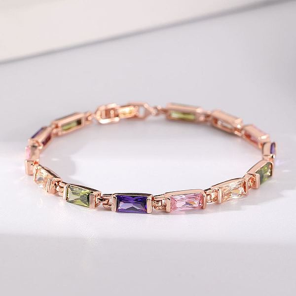 

PandaHall Fashionable Casual Brass Cubic Zirconia Rose Gold Women's Bangles Cubic Zirconia