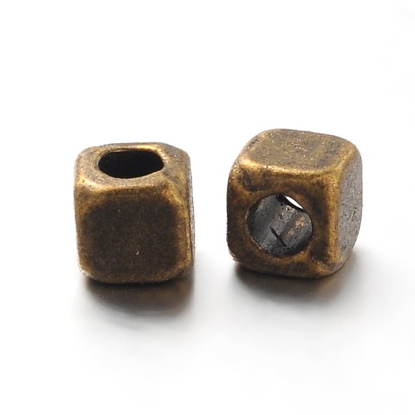 

PandaHall Tibetan Silver Spacer Beads, Lead Free, Cadmium Free and Nickel Free, Cube, Red Copper, about 4mm long, 4mm wide, 4mm thick, hole...