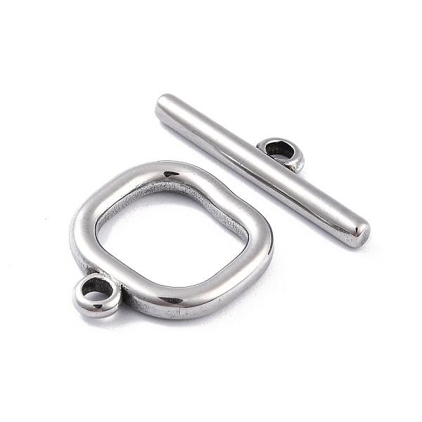 

PandaHall 304 Stainless Steel Toggle Clasps, Square, Antique Silver, 18x16x2.5mm, Hole: 2.5mm 304 Stainless Steel Square