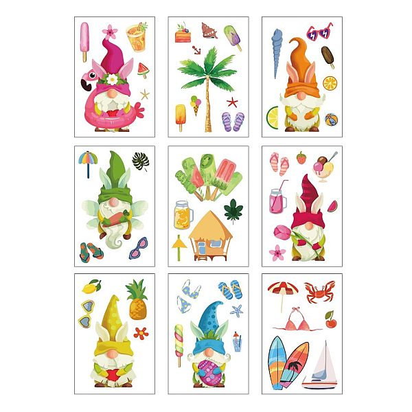 

PandaHall PVC Window Sticker, for Window or Stairway Home Decoration, Rectangle, Gnome Pattern, 300x195mm PVC Gnome