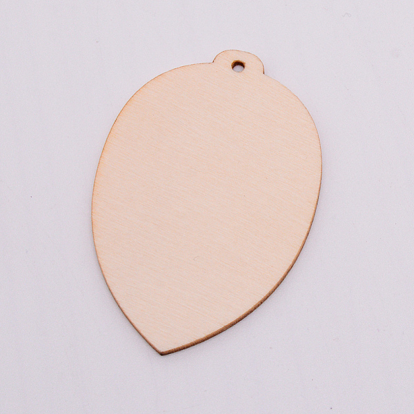 PandaHall Unfinished Blank Wood Pendants, for DIY Jewelry Making, Leaf, BurlyWood, 59.5x40x2.5mm, Hole: 2mm Wood Leaf Orange