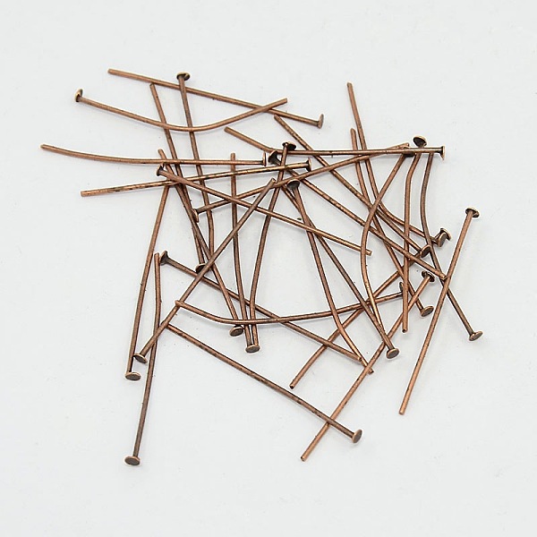 

PandaHall Iron Flat Head Pins, Cadmium Free & Nickel Free & Lead Free, Red Copper, 35x0.75~0.8mm, 20 Gauge, about 5400pcs/1000g, Head: 2mm...
