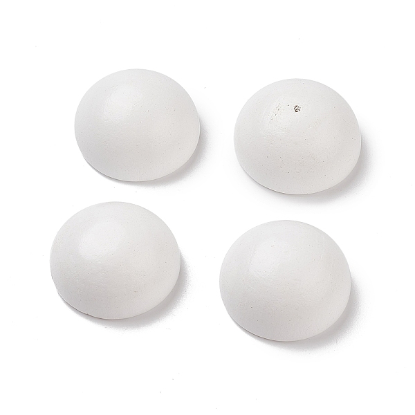 

PandaHall Spray Painted Wood Cabochons, Half Round, White, 30x15~15.5mm Wood Half Round White