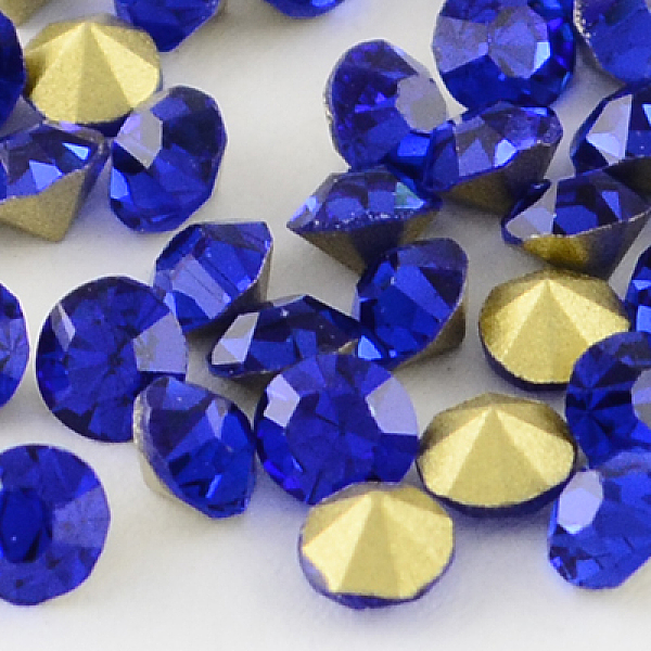 

PandaHall Grade A Glass Pointed Back Chaton Rhinestones, Back Plated, Diamond, Sapphire, 4.0~4.2mm, about 144pcs/gross Glass Rhinestone..., Blue