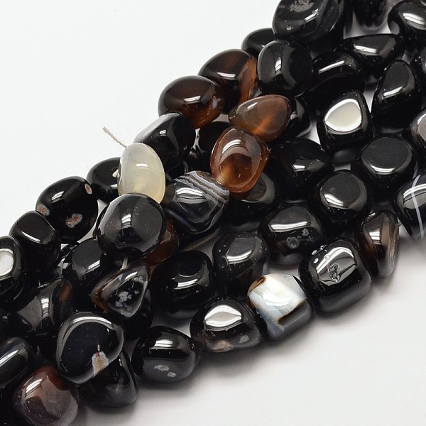 

PandaHall Dyed Natural Black Agate Nuggets Beads Strands, Tumbled Stone, 9~13x9~13x9~13mm, Hole: 1mm, about 35~40pcs/strand, 15.7 inch Black...