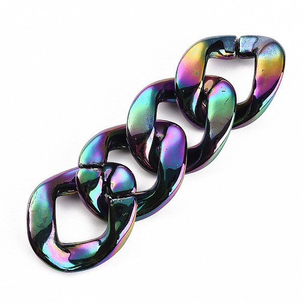 

PandaHall Acrylic Linking Rings, Quick Link Connectors, For Jewelry Chains Making, AB Color Plated, Twist, Rainbow color Plated, 40x33x6.5mm...