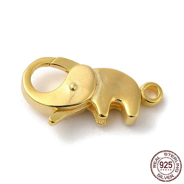 

PandaHall Rack Plating 925 Sterling Silver Lobster Claw Clasps, Elephant, with 925 Stamp, Real 18K Gold Plated & Gunmetal, 14x7x4mm, Hole...