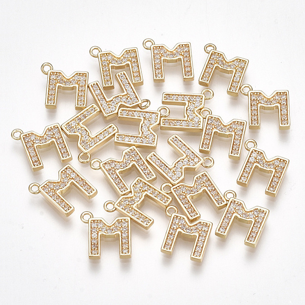 

PandaHall Brass Cubic Zirconia Charms, Letter, Clear, Real 18K Gold Plated, Letter.M, 10x9x1.5mm, Hole: 1mm Brass+Cubic Zirconia Letter M...