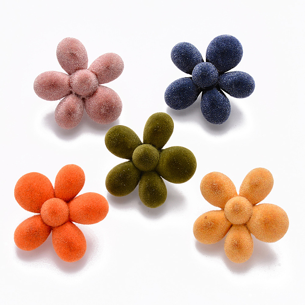 

PandaHall Flocky Acrylic Beads, Flower, Mixed Color, 40x41.5x20mm, Hole: 3mm Acrylic Flower Multicolor