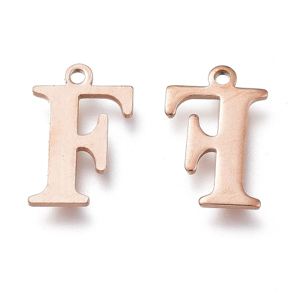 

PandaHall Vacuum Plating 304 Stainless Steel Charms, Laser Cut, Alphabet, Rose Gold, Letter.F, 12.5x8x0.7mm, Hole: 1mm 304 Stainless Steel...