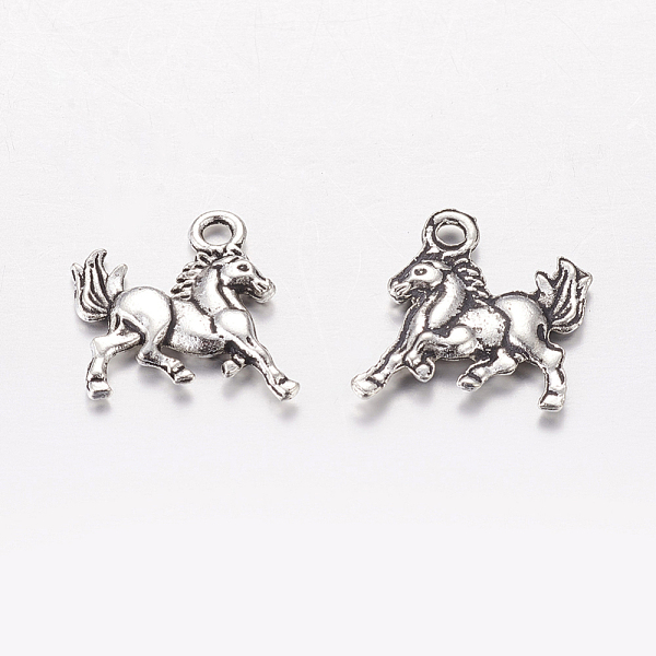 

PandaHall Tibetan Style Antique Silver Alloy Horse Pendants, 16.5x13.5x2mm, Hole: 2mm Alloy Horse