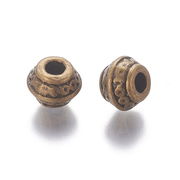 PandaHall Tibetan Antique Bronze Metal Spacer Beads, Lead Free & Cadmium Free, 9x7mm, Hole: 3.5mm Alloy Barrel