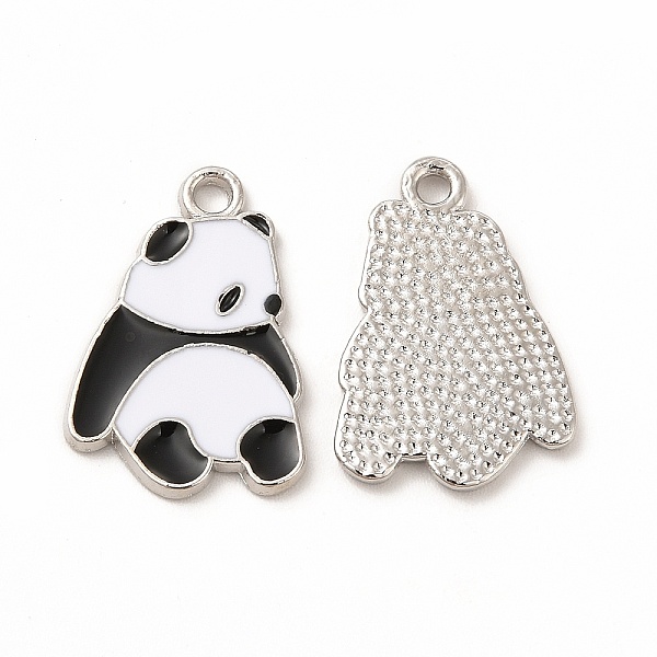 

PandaHall Alloy Enamel Pendants, Panda Charm, Platinum, 20.5x14x1.5mm, Hole: 2mm Alloy+Enamel Panda Black