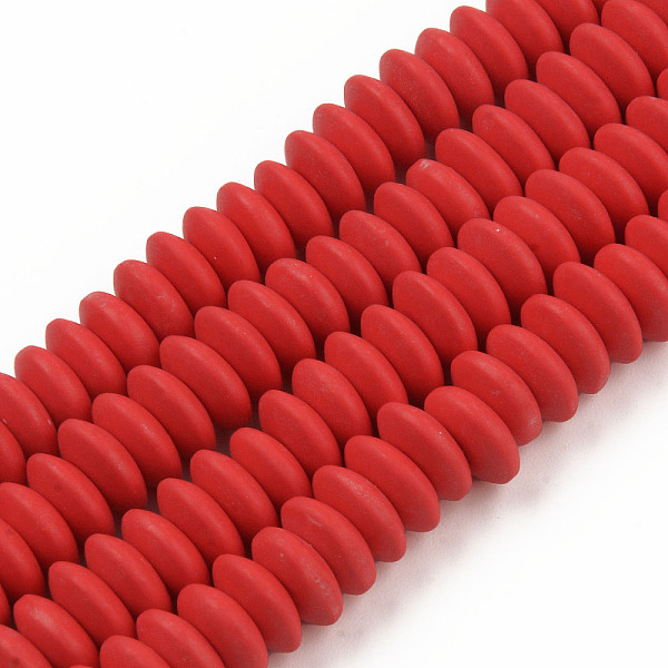 

PandaHall Handmade Polymer Clay Beads Strands, Flat Round, Dark Red, 8.5~9x3.5mm, Hole: 1.6mm, about 112pcs/strand, 15.75 inch~16.14 inch...