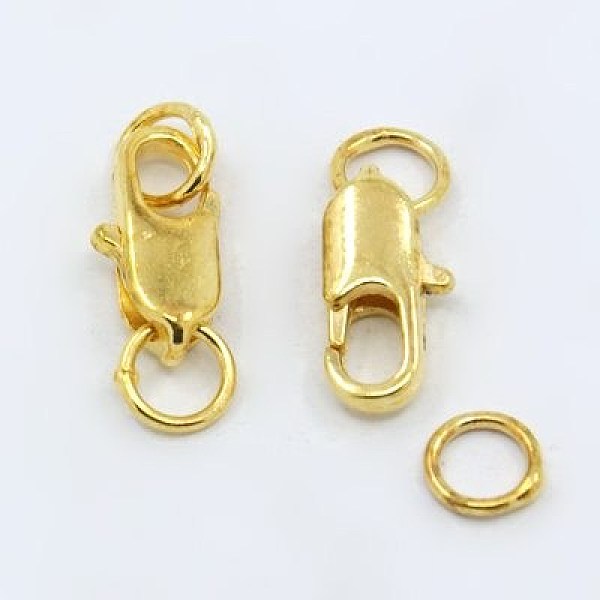

PandaHall Brass Lobster Claw Clasps, Cadmium Free & Lead Free, Golden, 16x6mm, Hole: 2.5mm Brass Others
