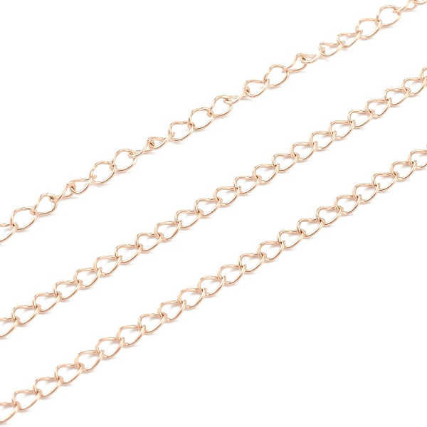 

PandaHall Vacuum Plating 304 Stainless Steel Curb Chain, Soldered, with Spool,, Rose Gold, 4x3x0.5mm, 82 Feet(25m)/roll 304 Stainless Steel