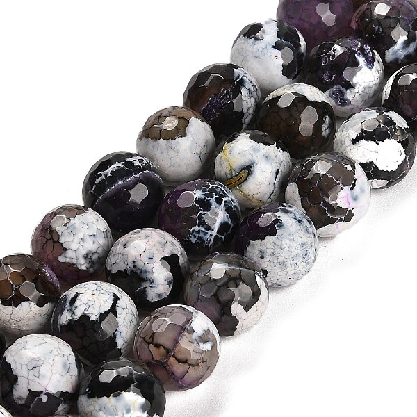 

PandaHall Natural Fire Crackle Agate Beads Strands, Dyed & Heated, Round, Faceted, Purple, 13.5~14mm, Hole: 1.4mm, about 28~29pcs/strand...