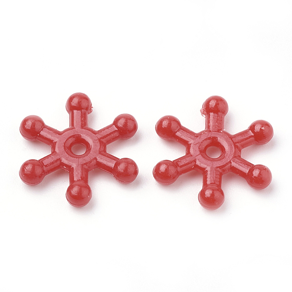 

PandaHall Opaque Acrylic Beads, Snowflake, Mixed Color, 15.5x14x3mm, Hole: 2mm, about 2700pcs/500g Acrylic Snowflake Multicolor