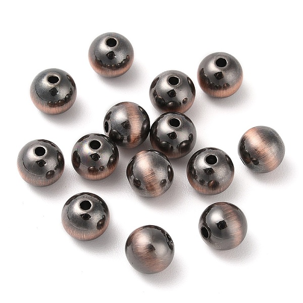 

PandaHall Opaque Acrylic Beads, Round, Copper Plated, 8x7.5mm, Hole: 1.6mm Acrylic Round