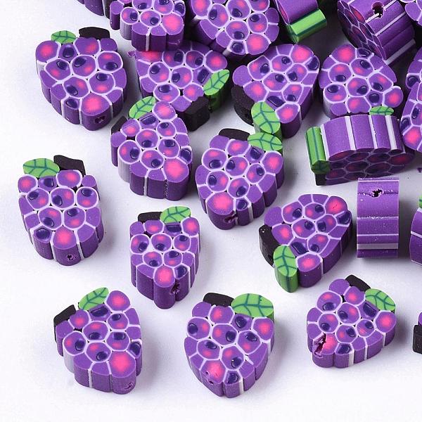 

PandaHall Autumn Theme Handmade Grape Polymer Clay Beads, Mauve, 11~14x9~10x3~5mm, Hole: 1mm Polymer Clay Fruit Purple