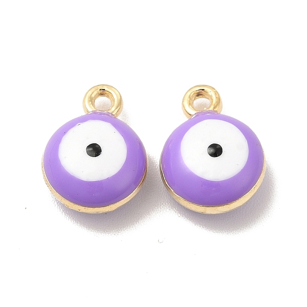 

PandaHall Alloy Enamel Charms, Mixed Color, Flat Round with Evil Eye Charm, Golden, 13x10x6mm, Hole: 1.5mm Alloy+Enamel Flat Round..., Multicolor