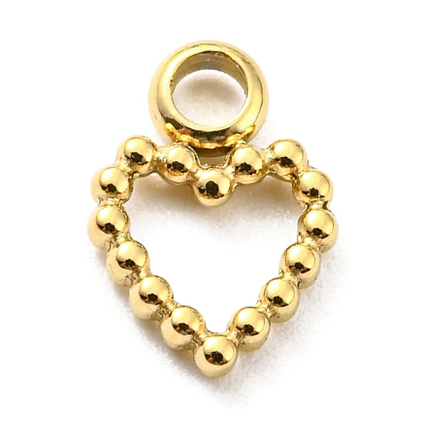 

PandaHall 304 Stainless Steel Charms, Hollow, Heart Charm, Real 14K Gold Plated, 8.5x6x1mm, Hole: 1.6mm 304 Stainless Steel Heart