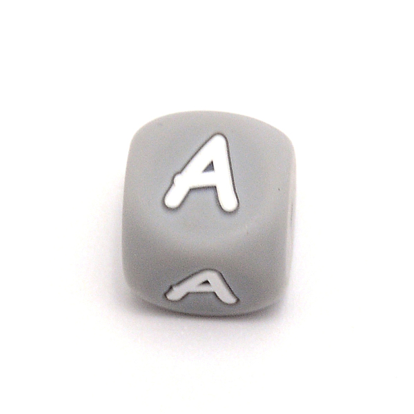 

PandaHall Silicone Alphabet Beads for Bracelet or Necklace Making, Letter Style, Gray Cube, Letter.A, 12x12x12mm, Hole: 3mm Silicone Letter...
