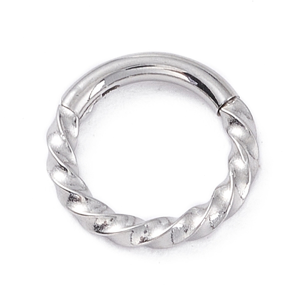PandaHall Twisted Ring Hoop Earrings for Girl Women, Chunky 304 Stainless Steel Earrings, Stainless Steel Color, 8.5x1.3mm, 16 Gauge(1.3mm)...