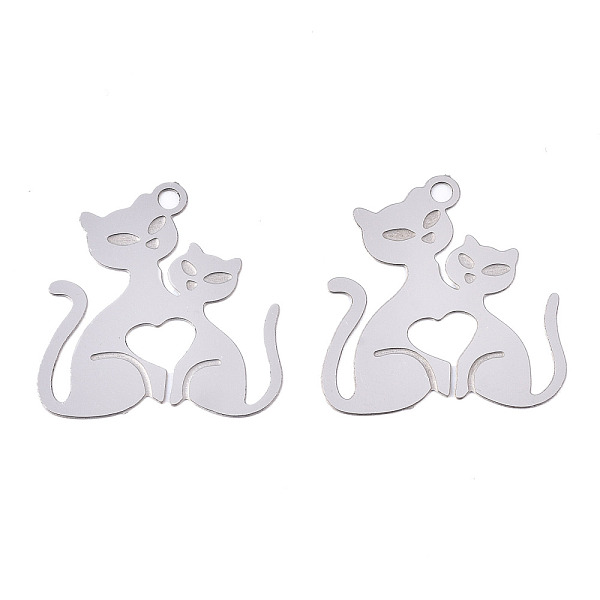 

PandaHall 304 Stainless Steel Filigree Pendants, Etched Metal Embellishments, Cat, Stainless Steel Color, 18.5x17.5x0.2mm, Hole: 1.5mm 304...