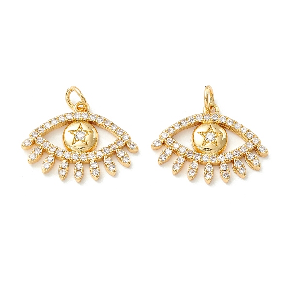 

PandaHall Rack Plating Brass Micro Pave Clear Cubic Zirconia Pendants, Cadmium Free & Nickel Free & Lead Free, Long-Lasting Plated, Eye...
