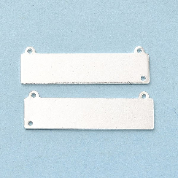 

PandaHall Brass Connector Charms, Cadmium Free & Lead Free, Rectangle Links, 925 Sterling Silver Plated, 9.5x31x1mm, Hole: 1mm Brass...