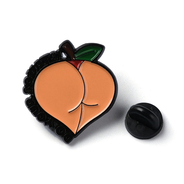 

PandaHall Peach Butt Zinc Alloy Enamel Pin Brooch, Fruit Enamel Pins, Sandy Brown, Peach, 29x26x1.5mm Alloy+Enamel Peach