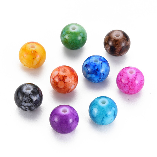 

PandaHall Baking Paint Opaque Acrylic Beads, Round, Mixed Color, 12x11.5mm, Hole: 2mm, about 510pcs/500g Acrylic Round Multicolor