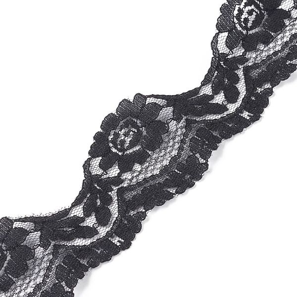 

PandaHall Nylon Lace Trim, for Jewelry Making, Flower Pattern, Black, 1-3/4 inch(44mm), about 5.47 Yards(5m)/Bag Nylon Black