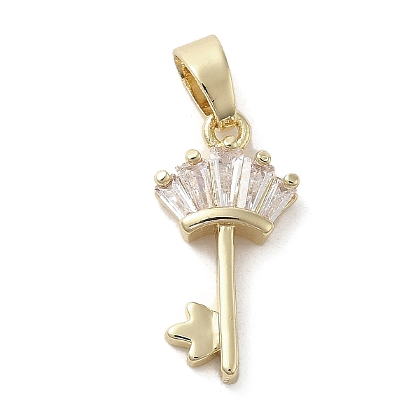 

PandaHall Brass Cubic Zirconia Pendents, Long-Lasting Plated, Key with Crown, Golden, 16.5x8.5x3mm, Hole: 5x3mm Brass+Cubic Zirconia Key..., Clear
