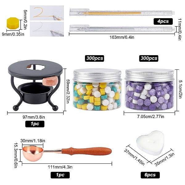 

PandaHall CRASPIRE DIY Stamp Making Kits, Including Sealing Wax Particles, Iron Wax Furnace, Brass Spoon, Plastic Empty Cosmetic Containers..., Multicolor