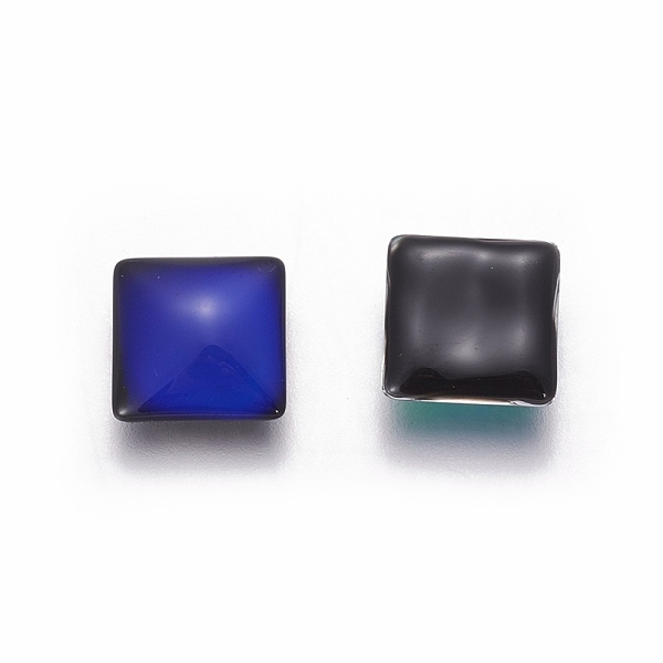 

PandaHall Glass Cabochons, Changing Color Mood Cabochons, Square, Colorful, 10x10x4mm Glass Square